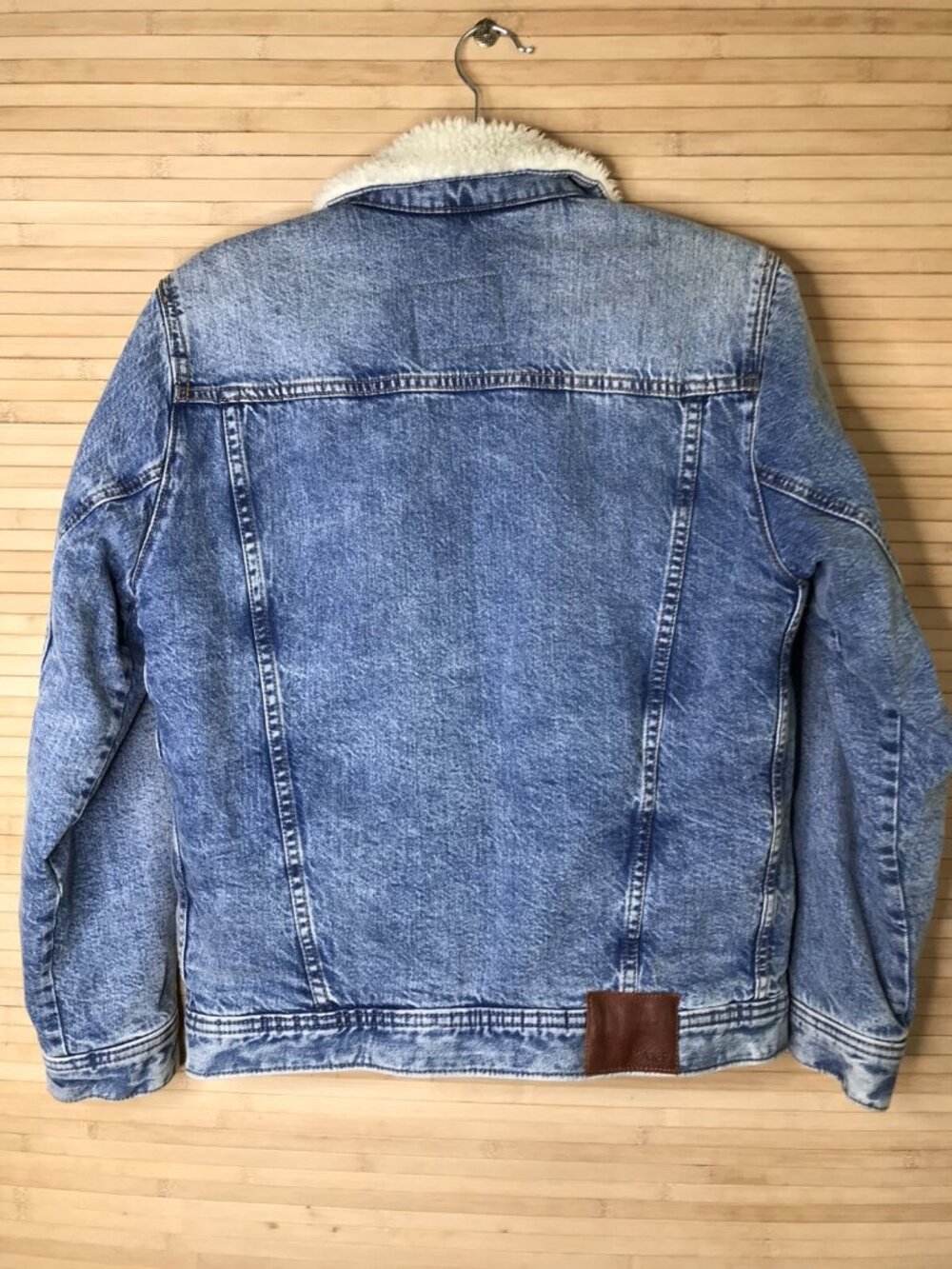 Abercrombie & Fitch Men's Sz XS A&F Denim Sherpa Lined jeans jean jacket - Picture 5 of 8